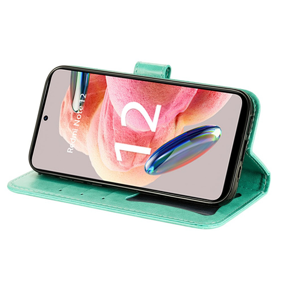 Откидной чехол для Xiaomi Redmi Note 12 4G, Mandala Flower, зелёный