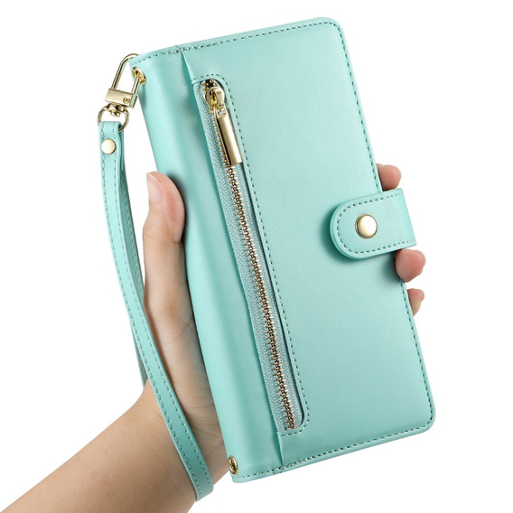 Чохол-книжка для Samsung Galaxy S24 FE, Wallet Zipper Pocket, зелений