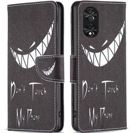 Откидной чехол для TCL 40 NxtPaper, Wallet, Don't Touch My Phone чёрный