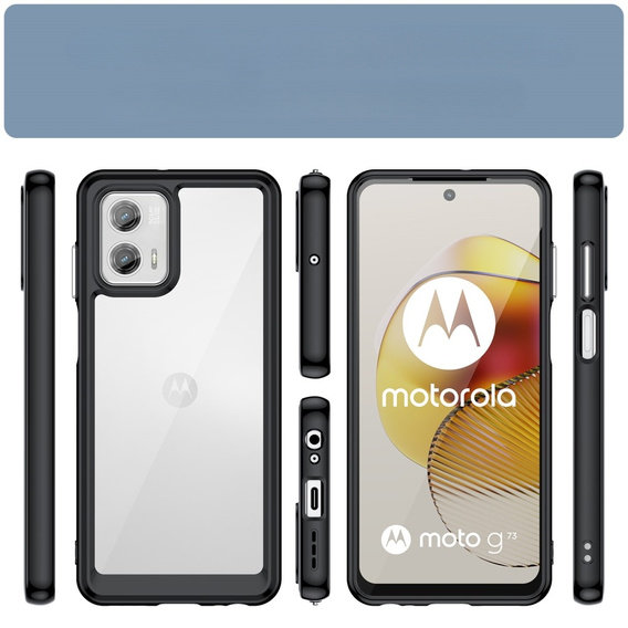Чoхол до Motorola Moto G73 5G, Fusion Hybrid, прозорий / чорний