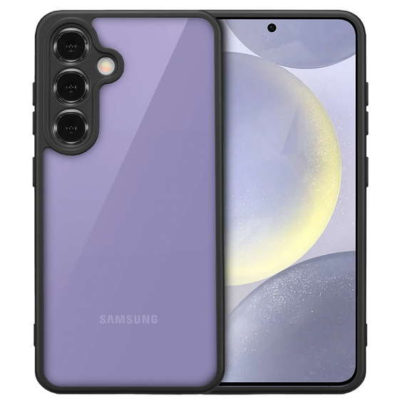 Чехол для Samsung Galaxy S24+ Plus, Fusion Hybrid, с защитой камеры, прозрачный / черный