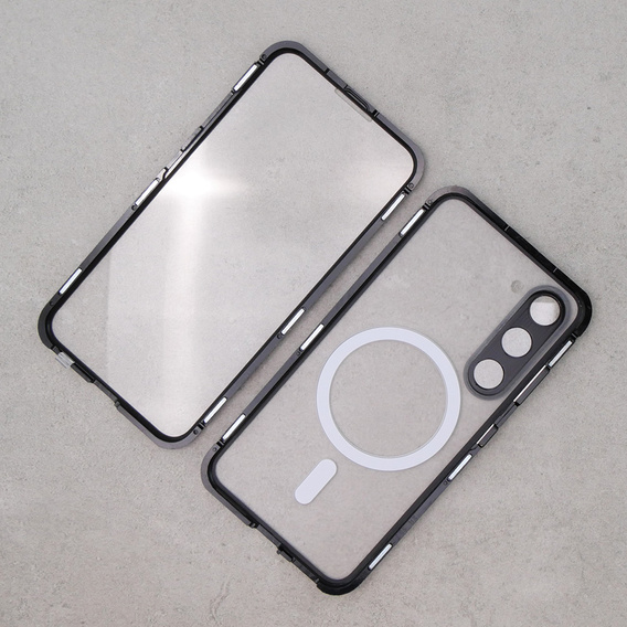 Магнітний чохол Dual Glass MagSafe для Samsung Galaxy S23+ Plus, чорний