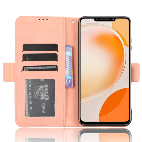Откидной чехол для Huawei Nova Y91 4G, Card Slot, розовый