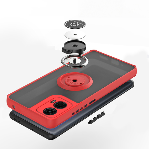 Чохол для Motorola Moto G24 / G24 Power / G04, Frosted Ring, червоний