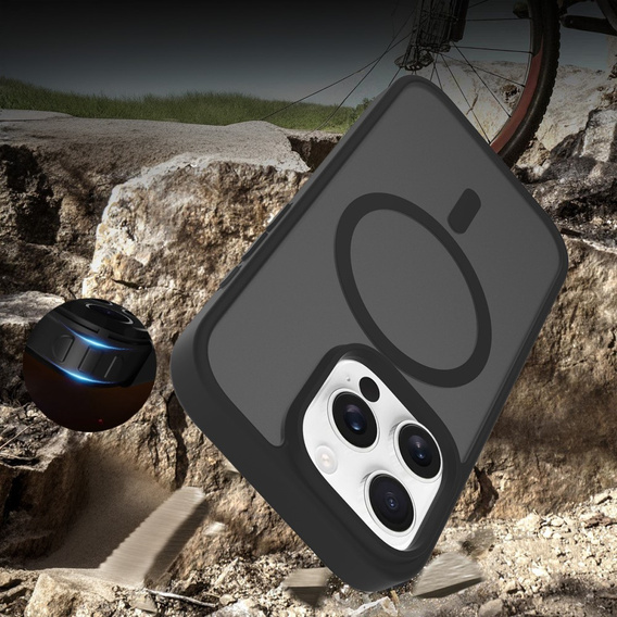 Чохол ERBORD з MagSafe для iPhone 16 Pro, Matte Case, з активною кнопкою, матовий / чорний