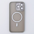Чехол MagSafe для iPhone 15 Pro Max, Hybrid Matte Lens Pro, титаново-серый