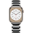 Браслет Stainless Segments до Apple Watch 1/2/3/4/5/6/7/SE 42/44MM - Silver/Black