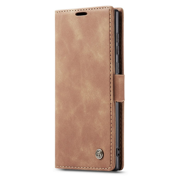 Чехол CASEME для Samsung Galaxy S22 Ultra, Leather Wallet Case, коричневый