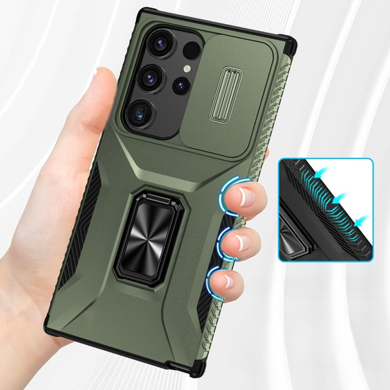 Чехол для Samsung Galaxy S24 Ultra, крышка объектива, зелёный