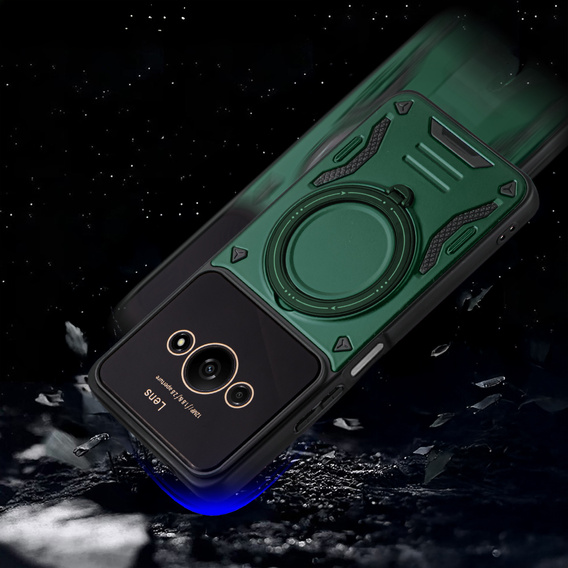 Бронированный чехол для Xiaomi Redmi A3, Magnetic Ring, зелёный