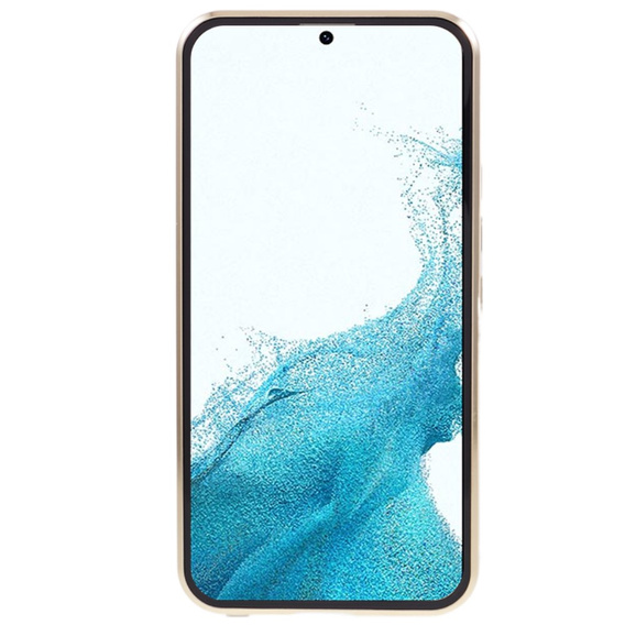 Чехол для Samsung Galaxy S22, Magnetic Dual Glass, золотой