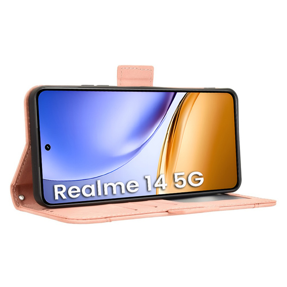 Откидной чехол для Realme 14 5G / Realme 14T 5G, Card Slot, розовый