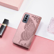 Откидной чехол для Infinix Hot 50 Pro+ 4G, Butterfly, розовый rose gold