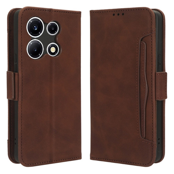 Футляр з клапаном для Infinix Note 30 VIP, Card Slot, коричневий
