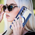 Чохол-книжка для Samsung Galaxy S22 5G, RFID Wallet MagSafe CamShield, темно-синій