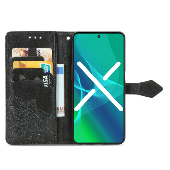 Чохол-книжка для Infinix Note 30 5G, Mandala, чорний
