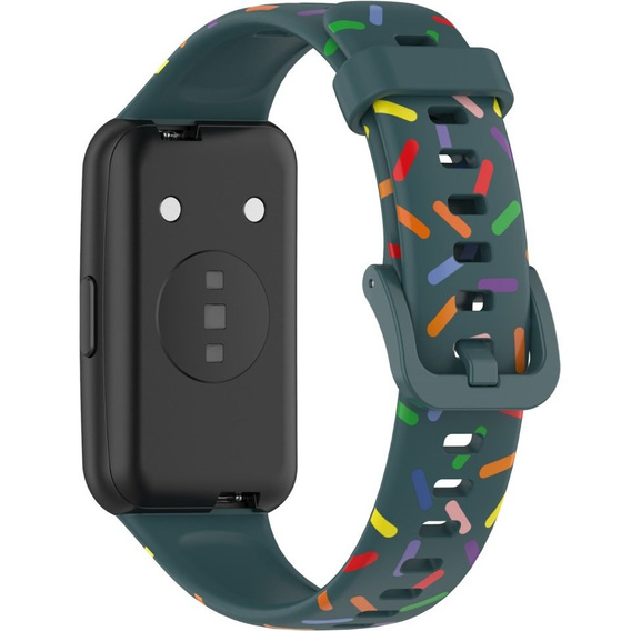 Силіконовий ремінець для Huawei Band 7, Green / Colorful