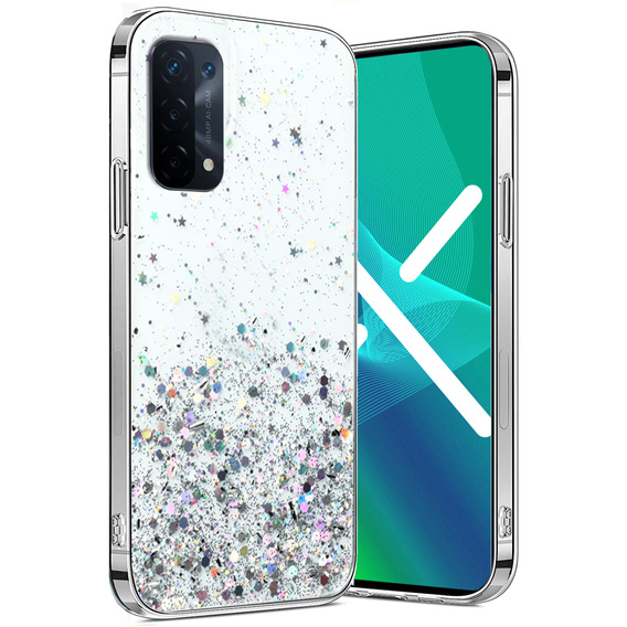 Чехол до Oppo A54 5G/A74 5G/A93 5G, Glittery, прозрачный