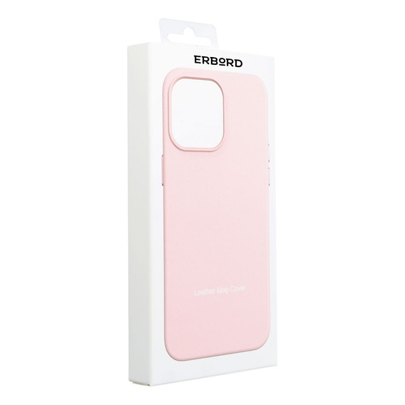 Шкіряний магнітний чохол для iPhone 15 Pro Max, рожевий