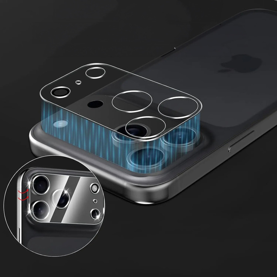 2x закаленное стекло острова камеры ERBORD для iPhone 17 Pro Max
