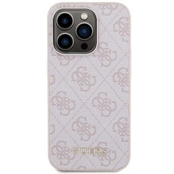 Чехол GUESS до iPhone 15 Pro Max, 4G Metal Gold Logo, розовый