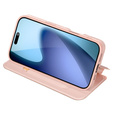 Чехол Dux Ducis для iPhone 17, Skin Pro, с клапаном, со слотом для карт, розовый