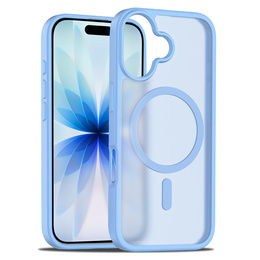 Матовий чохол для iPhone 17, для MagSafe, напівпрозорий синій