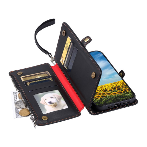 Откидной чехол для Xiaomi Redmi 14C / Xiaomi Poco C75, Wallet Zipper Pocket, чёрный