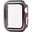 2в1 чехол и защитное стекло для часов Apple Watch 7/8 45mm - Blue / Gold