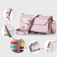 Чохол CASEME для Samsung Galaxy S25 FE, RFID Leather Wallet з плечовим ременем, рожевий