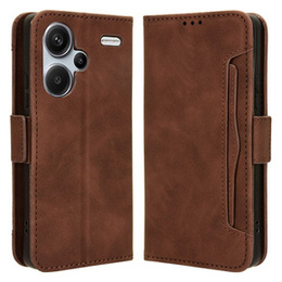 Футляр з клапаном для Xiaomi Redmi Note 13 Pro+, Card Slot, коричневий