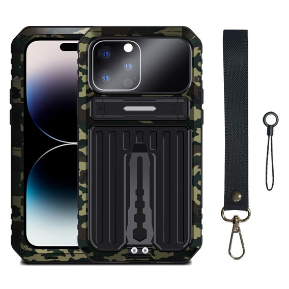 Броньований чохол для iPhone 14 Pro, Metal Hybrid, камуфляж