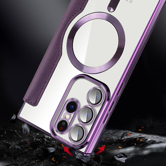 Чохол-книжка для Samsung Galaxy S23 Ultra, RFID Wallet MagSafe CamShield, фіолетовий