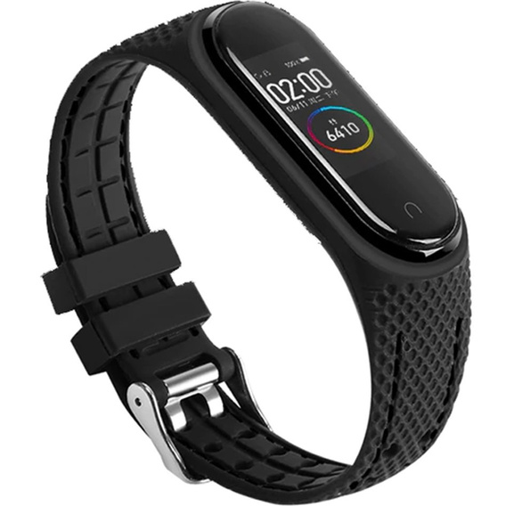 Силиконовый ремешок для Xiaomi Mi Band 5/6/7/7 NFC, Black