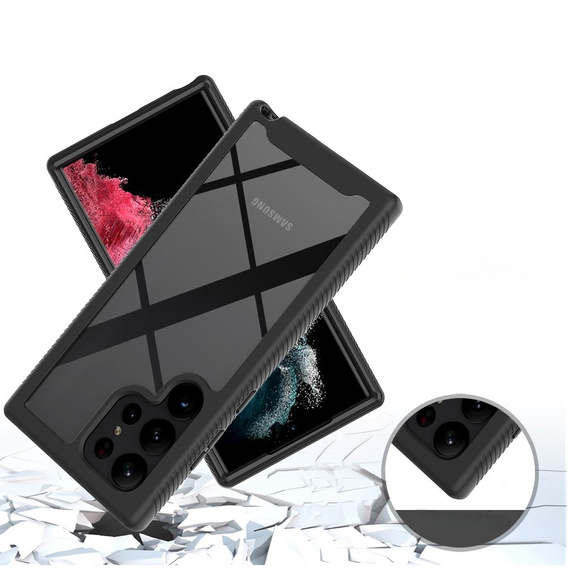 Чoхол Shockproof до Samsung Galaxy S23 Ultra, із захисним екраном, чорний