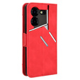 Откидной чехол для Tecno Pova 5 Pro 4G, Card Slot, красный