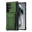 Чохол для Samsung Galaxy S24 Ultra, ERBORD SlideGuard with Card Holder, зелений