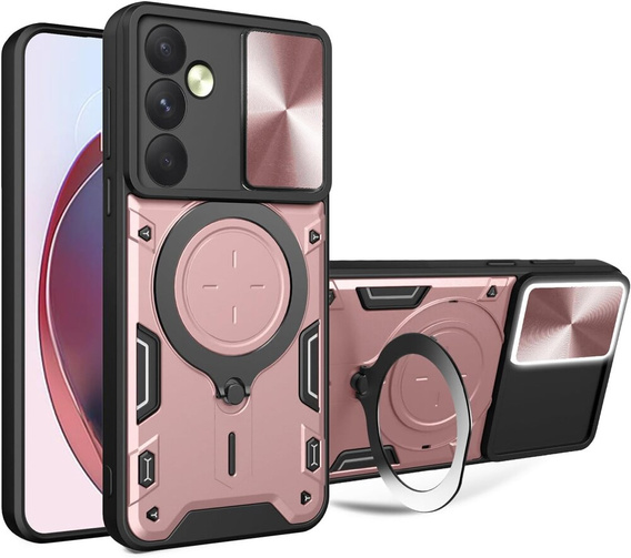 Бронированный чехол для Samsung Galaxy M55 5G, CamShield Slide, розовый rose gold