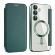 Чохол-книжка для Samsung Galaxy S24 FE, RFID Wallet MagSafe CamShield, зелений