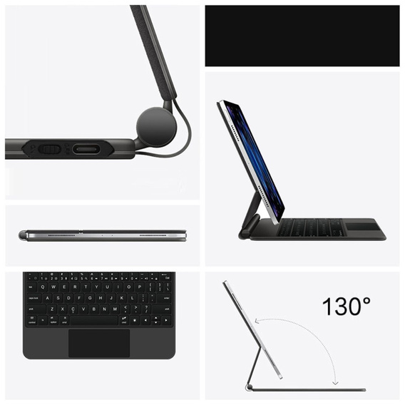 Чехол-клавиатура для iPad Pro 13" 2024, Magnetic Keyboard Touchpad, чёрный