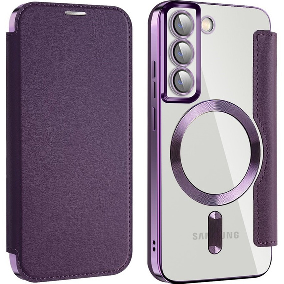 Чохол-книжка для Samsung Galaxy S22 5G, RFID Wallet MagSafe CamShield, фіолетовий