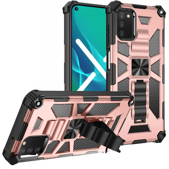Чoхол до Samsung Galaxy A03s, Armor Kickstand, рожевий rose gold