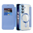 Откидной чехол для Samsung Galaxy S25+ Plus, RFID Wallet MagSafe CamShield, синий