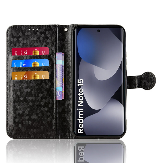Чехол с клапаном Wallet Rhombus для Xiaomi Redmi Note 15 5G
