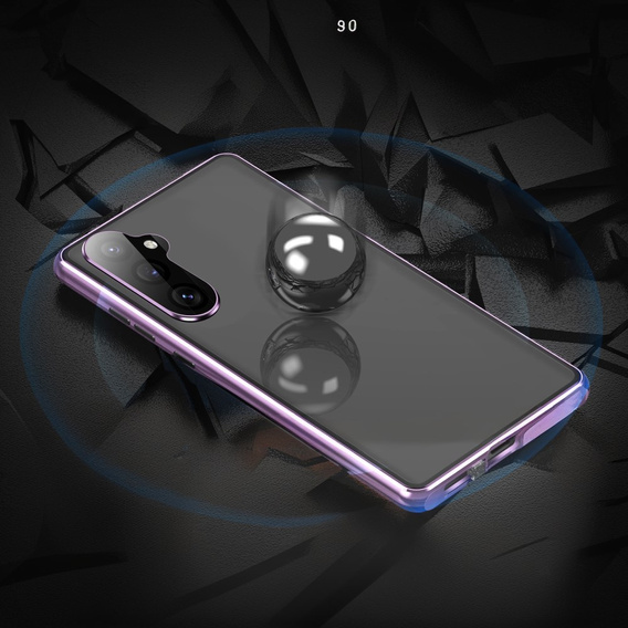Чохол для Samsung Galaxy S24 FE, Magnetic Dual Glass, фіолетовий