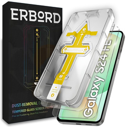2x Загартоване скло для Samsung Galaxy S24 FE, захисне скло ERBORD 9H Easy App