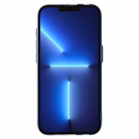 Чехол для iPhone 13 Pro Max, Carbon Fiber MagSafe, синий