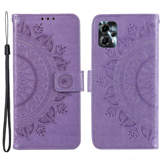 Чохол-книжка для Motorola Moto G13 / G23, Mandala Flower, фіолетовий
