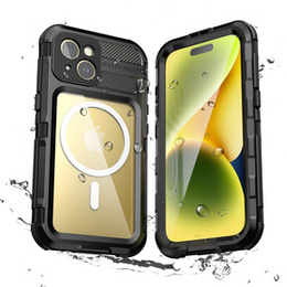 IP68 Водонепроницаемый чехол для iPhone 15, SHELLBOX MagSafe, чёрный