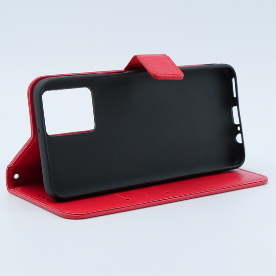 Откидной чехол для Motorola Moto G54 5G, Crazy Horse Wallet, красный